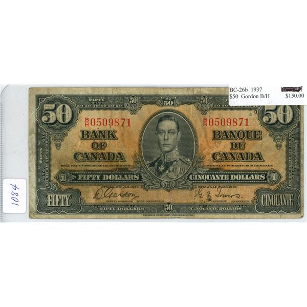 1937 K.G $50 Bill