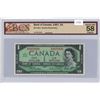 Image 1 : 1967 Bank of Canada $1 BCS Graded AU58 w/serial#