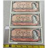 Image 1 : 3 - 1954 $2 Bank Of Canada Bills UNC
