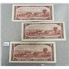 Image 2 : 3 - 1954 $2 Bank Of Canada Bills UNC