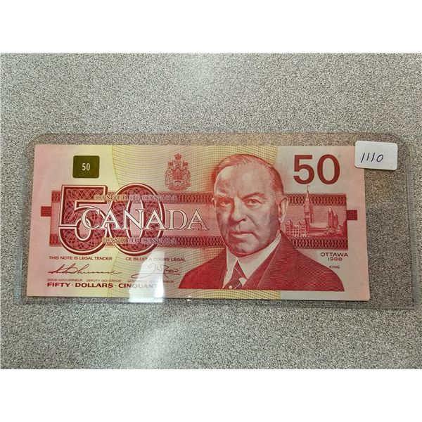 1 - 1988 $50 Bill A.U