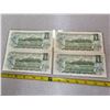 Image 4 : 4 - 1973 $1 Bills  All UNC - 2pairs of Consecutive numbers