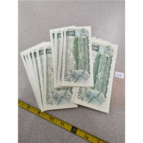 16 - 1973 $1 Bills All UNC