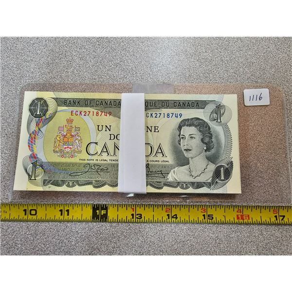 52 - 1972 $1 Bills All UNC Sequence numbers