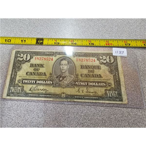 1937 $20 K.G Bill