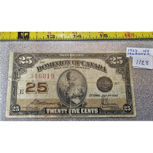 1923 25¢ Bill "Shinplaster"