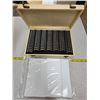 Image 1 : 100 Plastic Coin Holder with Inserts in Wood Dual Catch Box - NEW