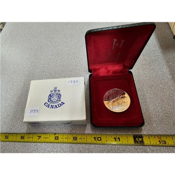 1980 - $1 Silver Coin - The Polar Bear in Clamshell case