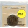 Image 1 : 1918 AU55 ICCS Graded Canadian Large Cent Coin