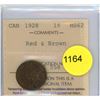 Image 1 : 1928 MS62 ICCS Graded Canadian Small Cent Coin