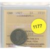 Image 1 : 1927 VF30 ICCS Graded Canadian Five Cent Coin