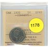 Image 1 : 1935 EF40 ICCS Graded Canadian Five Cent Coin