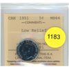 Image 1 : 1951 Low Relief MS64 ICCS Graded Canadian Five Cent Coin