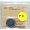 Image 1 : 1952 MS64 ICCS Graded Canadian Five Cent Coin