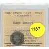Image 1 : 1882H VG10 ICCS Graded Canadian Ten Cent Coin