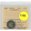 Image 1 : 1890H F12 ICCS Graded Canadian Ten Cent Coin
