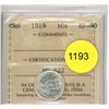 Image 1 : 1919 EF40 ICCS Graded Canadian Ten Cent Coin