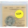 Image 1 : 1956 MS63 ICCS Graded Canadian Twenty-Five Cent Coin