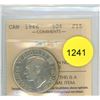 Image 1 : 1946 Design 6 F15 ICCS Graded Canadian Fifty Cent Coin