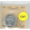 Image 1 : 1955 MS63 ICCS Graded Canadian Fifty Cent Coin
