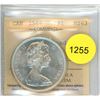 Image 1 : 1966 Large Beads MS63 ICCS Graded Canadian Silver Dollar