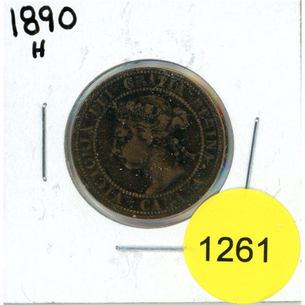 1890H Canadian Large Cent Coin