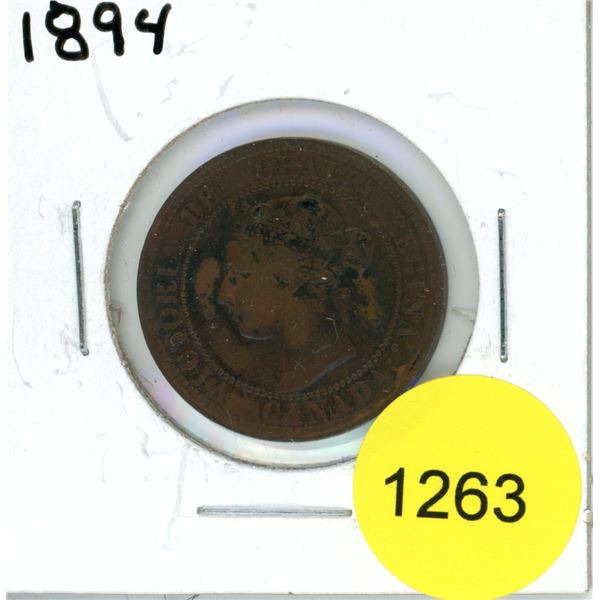 1894 Canadian Large Cent Coin