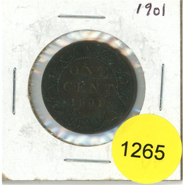 1901 Canadian Large Cent Coin