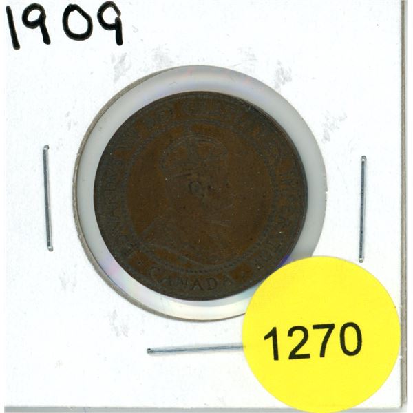 1909 Canadian Large Cent Coin