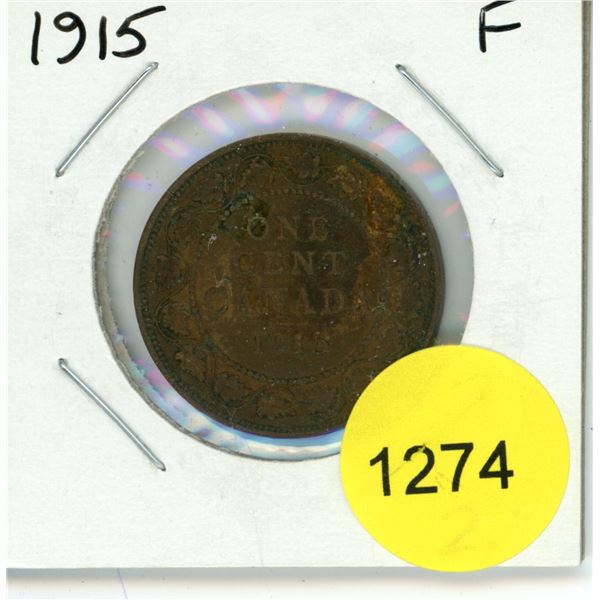 1915 Canadian Large Cent Coin