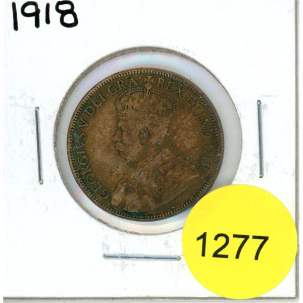 1918 Canadian Large Cent Coin