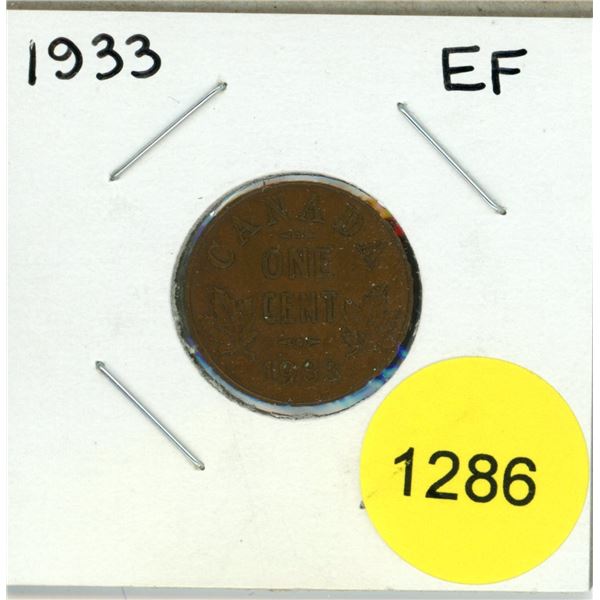 1933 Canadian Small Cent Coin