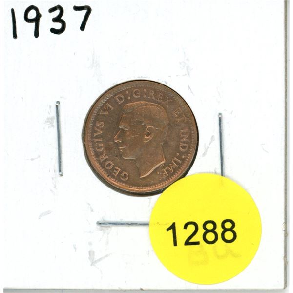 1937 Canadian Small Cent Coin
