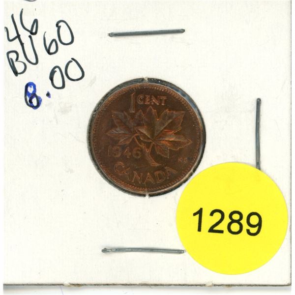 1946 Canadian Small Cent Coin
