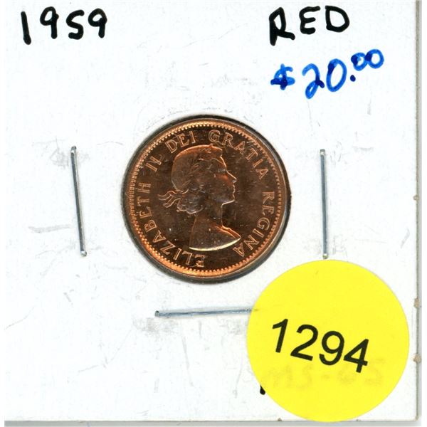 1959 Canadian Small Cent Coin