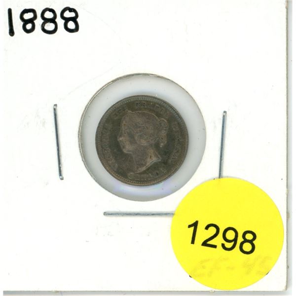 1888 Canadian Silver Five Cent Coin