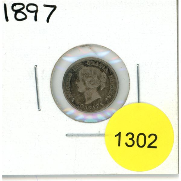 1897 Canadian Silver Five Cent Coin