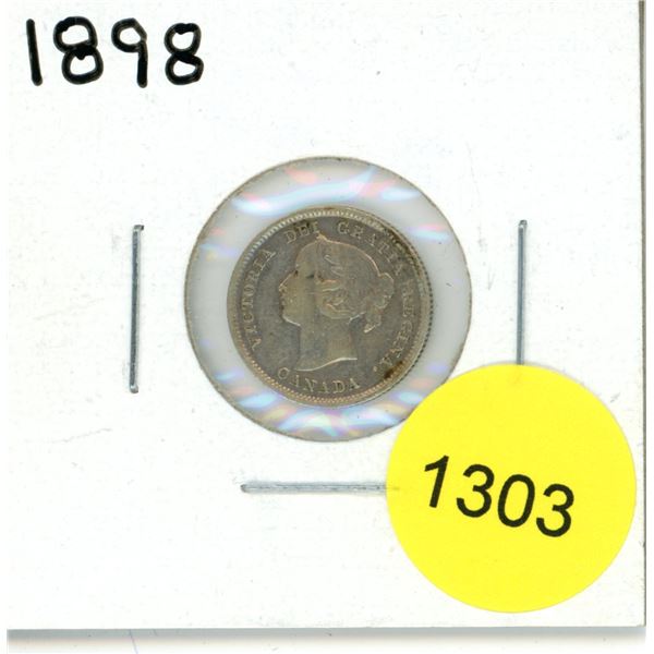 1898 Canadian Silver Five Cent Coin