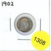 Image 1 : 1902 Large H Canadian Silver Five Cent Coin
