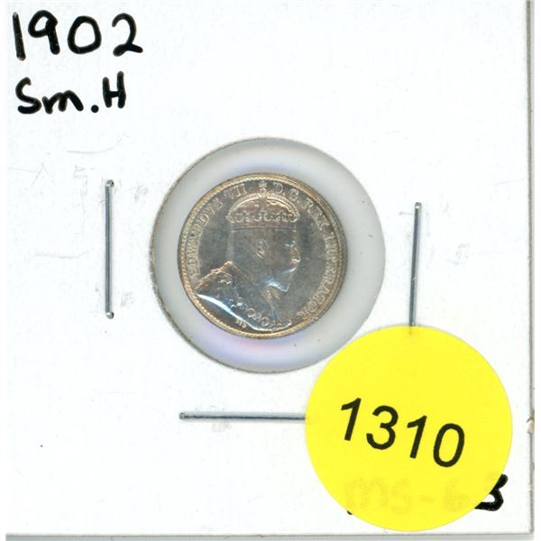 1902 Canadian Silver Five Cent Coin