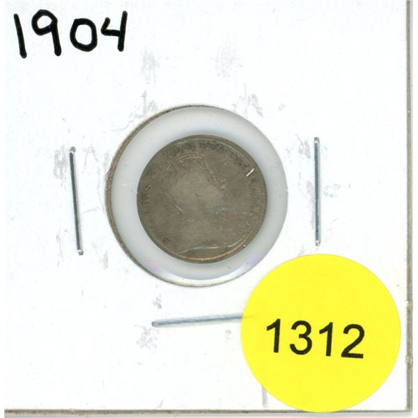 1904 Canadian Silver Five Cent Coin