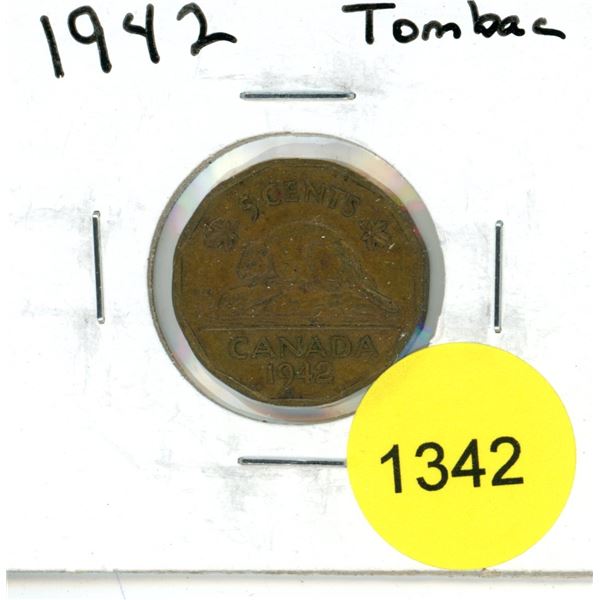 1942 Canadian Five Cent Coin