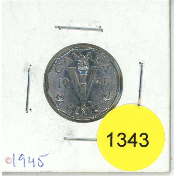 1945 Canadian Five Cent Coin