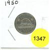 Image 1 : 1950 Canadian Five Cent Coin