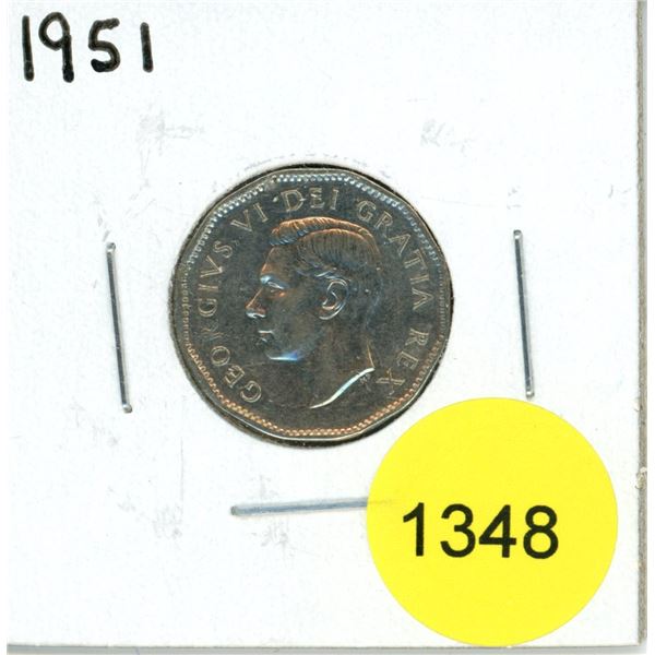 1951 Canadian Five Cent Coin