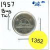 Image 1 : 1957 Bug Tail Canadian Five Cent Coin