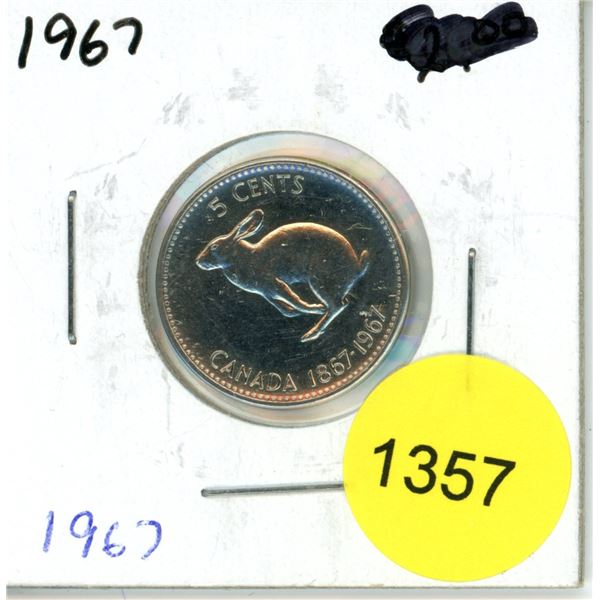 1967 Canadian Five Cent Coin