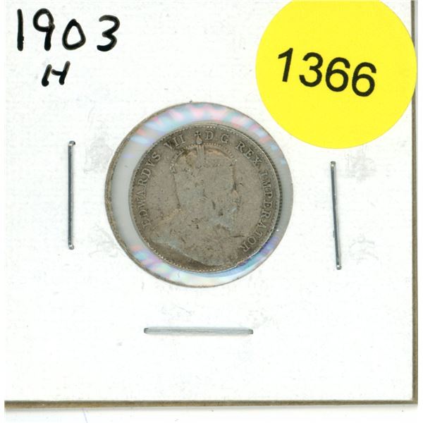 1903H Canadian Ten Cent Coin