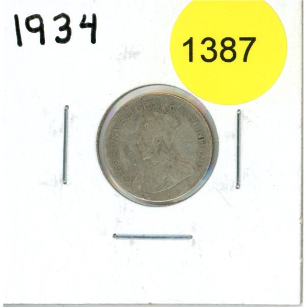1934 Canadian Ten Cent Coin