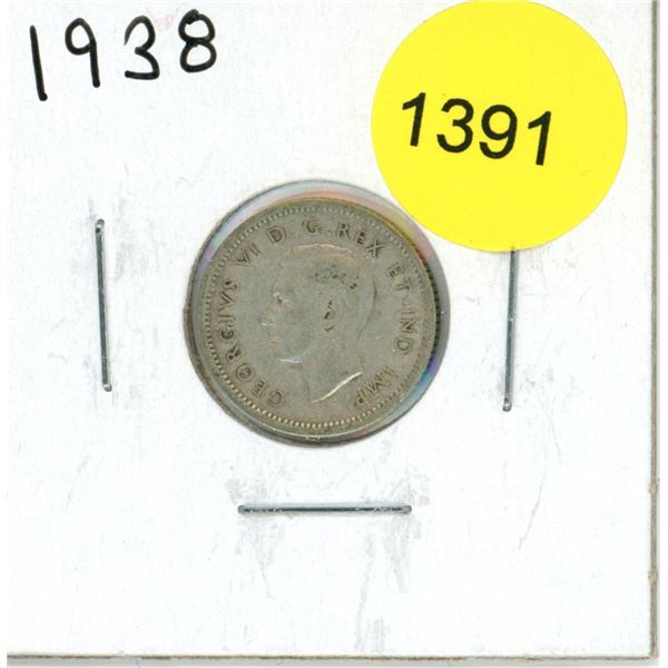 1938 Canadian Ten Cent Coin
